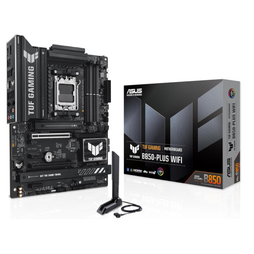 ASUS TUF Gaming B850-PLUS WiFi AMD AM5 B850 ATX Motherboard, 14+2+1 80A Stages, AI Ready, DDR5, PCIe 5.0, 3X M.2, Wi-Fi 7, 2.5Gb LAN, DisplayPort, HDMI™, USB 10Gbps & 20Gbps Type-C